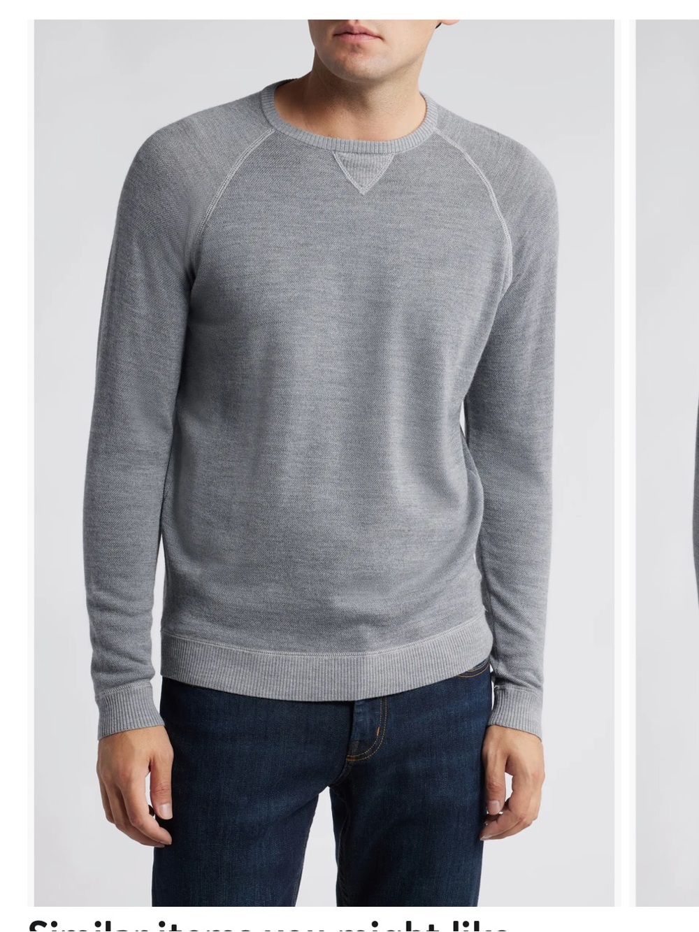 johnnie-O Heather Gray Crewneck Sweater